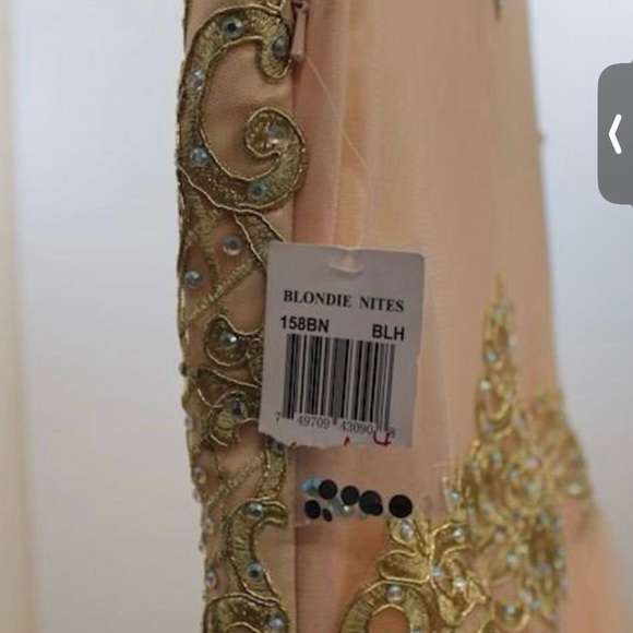 Elegant Gold and Pink Gown - Picture 5 of 6